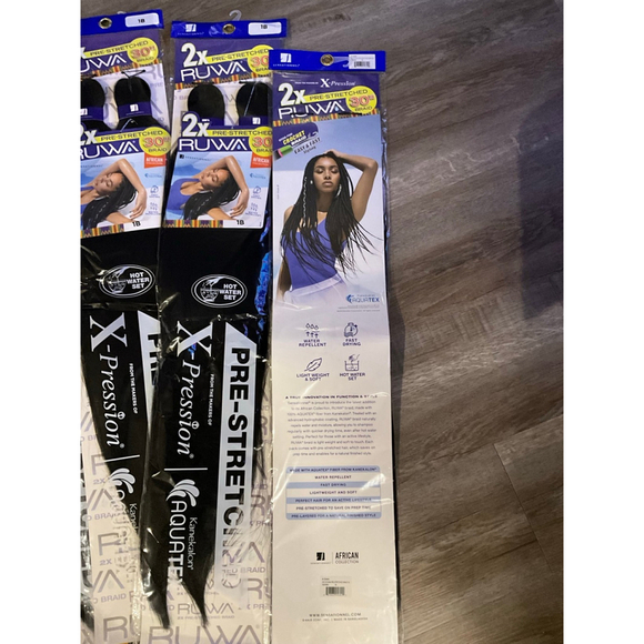 Sensationnel Ruwa Prestretched Braiding Hair 2X (4 packs‎ ) - Picture 7 of 10